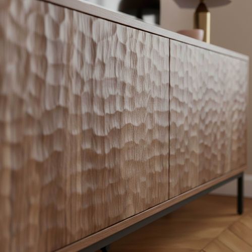 Meuble TV Rectangulaire 2 Portes L120 Cm Bois Foncé