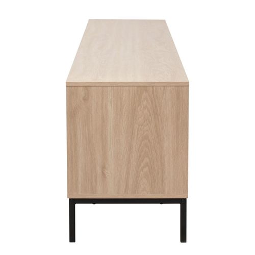 Meuble TV Rectangulaire 2 Portes L200 Cm Bois Clair