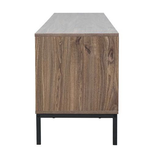 Meuble TV Rectangulaire 2 Portes L200 Cm Bois Foncé