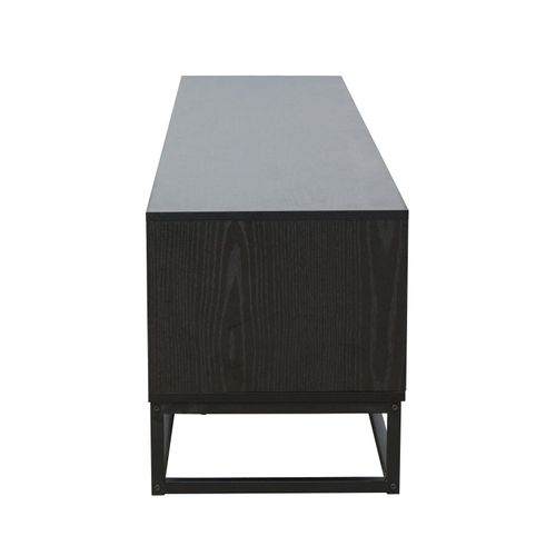 Meuble TV 3 Portes Rectangulaire L180 Cm Noir