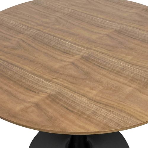 Table à Manger Ronde 4 Personnes D100 Cm Bois Foncé