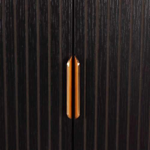 Buffet 2 Portes Et 3 Tiroirs En Mélaminé Et Acier 160 Cm Noir