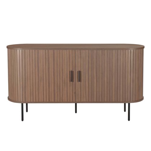 Buffet 2 Portes En Mélaminé Et Acier 140 Cm Noyer