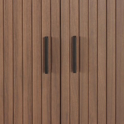 Buffet 2 Portes En Mélaminé Et Acier 140 Cm Noyer