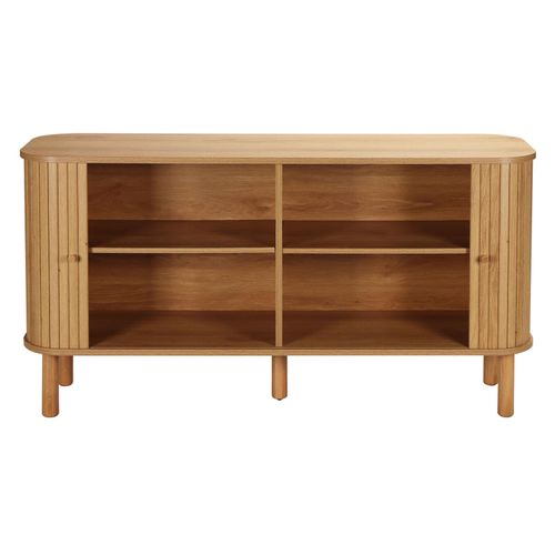Buffet 2 Portes Scandinave Rectangulaire L140 Cm Bois Clair