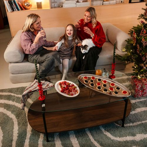 Table Basse Moderne Ovale L 120 Cm En Verre Transparent