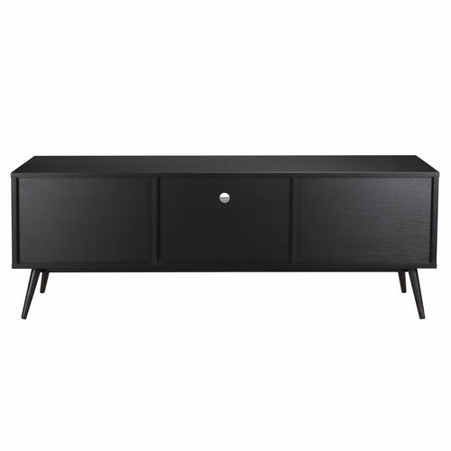 Meuble TV Effet Bois Noir 150 Cm Scandinave