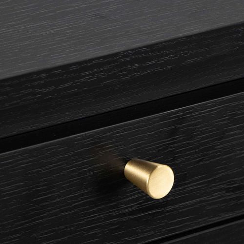 Buffet Design Effet Bois Foncé 2 Portes 3 Tiroirs 150 Cm Noir