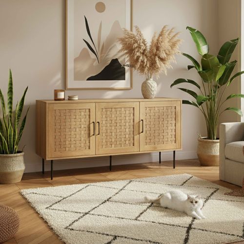 Buffet 3 Portes Scandinave Rectangulaire L150 Cm Bois