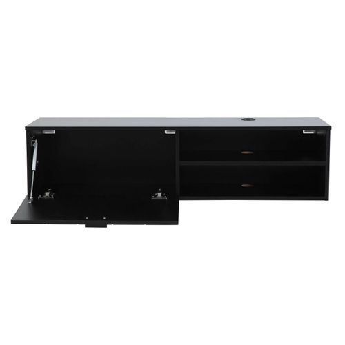 Meuble TV Suspendu 120 Cm Moderne Noir