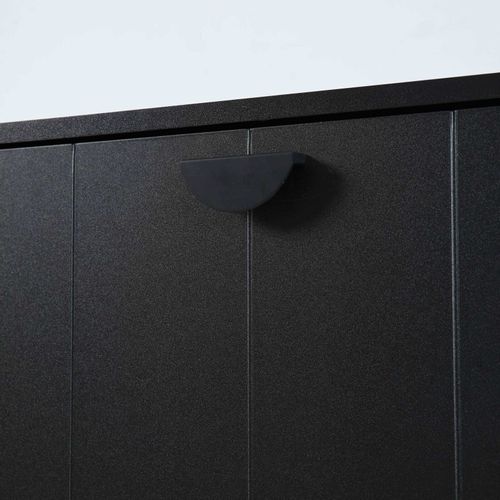 Meuble TV Suspendu 200 Cm Moderne Noir