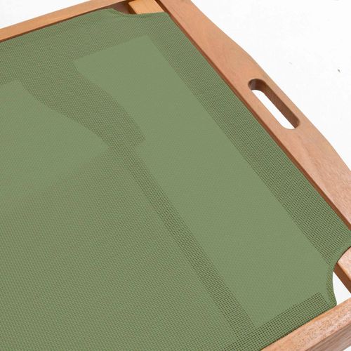 Lot De 2 Bains De Soleil En Bois Inclinable Avec Roues Vert Sauge