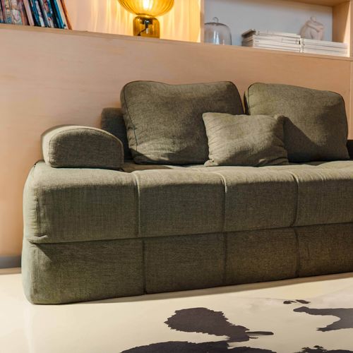 Fauteuil Droit Pour Canapé Modulable En Tissu Vert L 140 Cm Snuggy