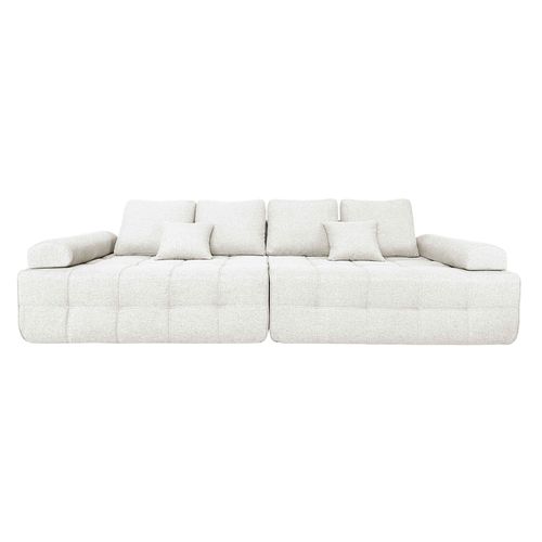 Canapé Modulable 4 Places En Tissu Écru L 282 Cm Snuggy