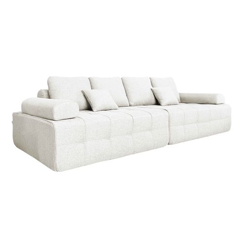 Canapé Modulable 4 Places En Tissu Écru L 282 Cm Snuggy