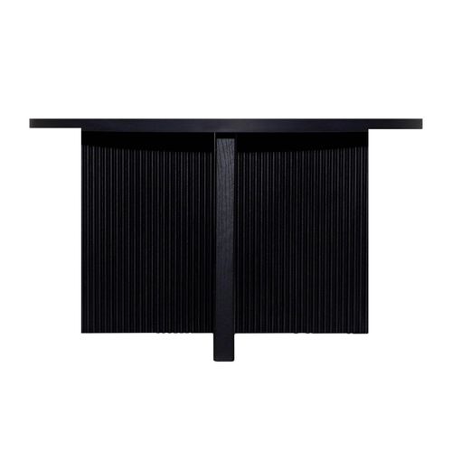 Table Basse Ronde 80 Cm Scandinave Effet Bois Noir