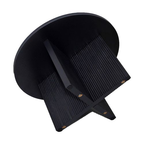 Table Basse Ronde 80 Cm Scandinave Effet Bois Noir