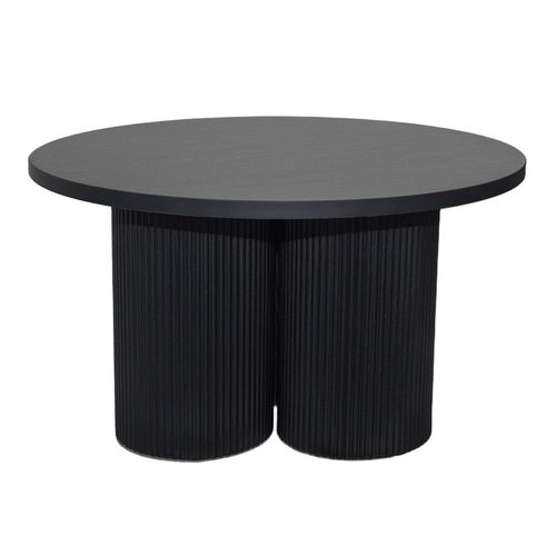 Table Basse Ronde 80 Cm Scandinave Bois Noir