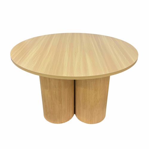 Table à Manger Moderne Ronde 120 Cm Effet Bois Clair