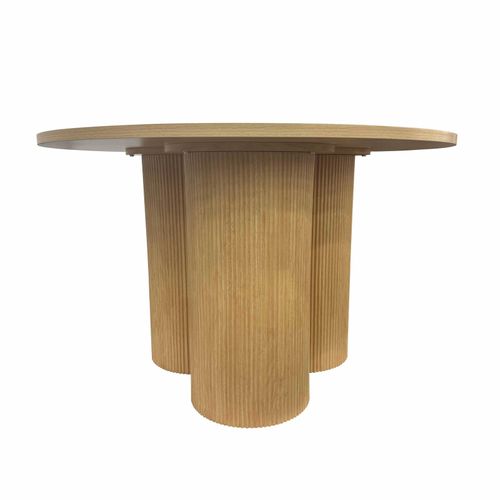 Table à Manger Moderne Ronde 120 Cm Effet Bois Clair