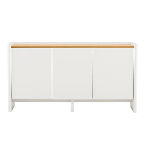 Buffet 3 Portes Moderne Rectangulaire L140 Cm Écru