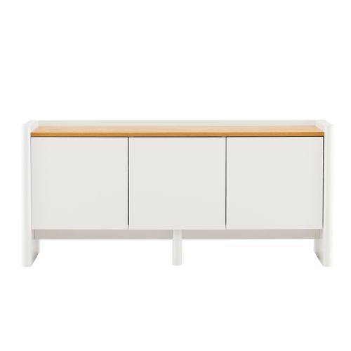 Meuble TV Uni Rétro Rectangulaire L120 Cm Blanc