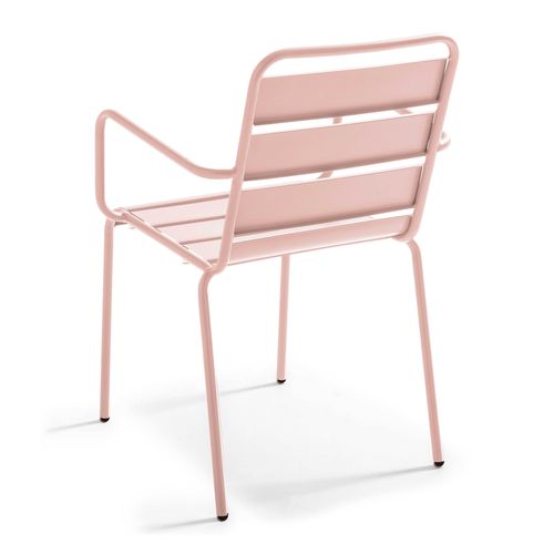 Fauteuil De Jardin En Métal Rose Poudré Palavas