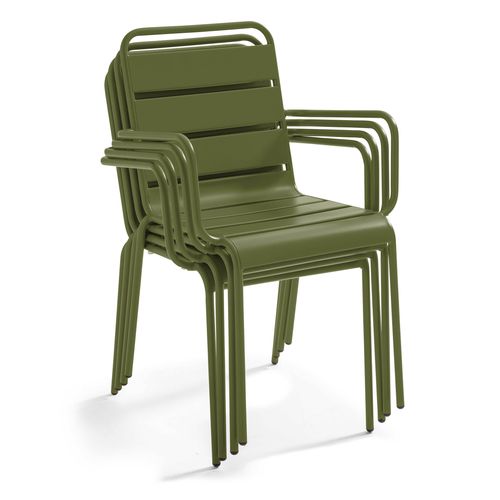 Fauteuil De Jardin En Métal Vert Kaki Palavas