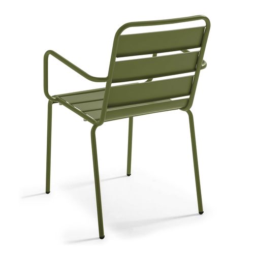 Fauteuil De Jardin En Métal Vert Kaki Palavas