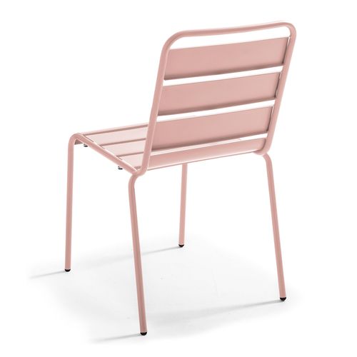 Chaise De Jardin En Métal Rose Poudré Palavas