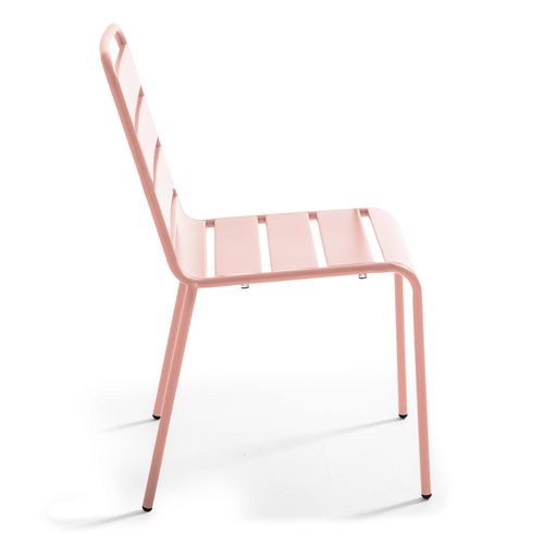 Chaise De Jardin En Métal Rose Poudré Palavas