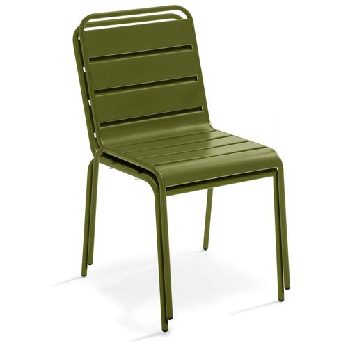 Chaise De Jardin En Métal Vert Kaki Palavas