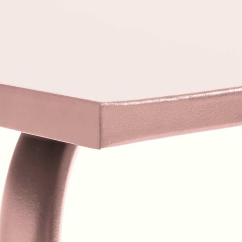 Table De Jardin En Acier 120 X 70 Cm 6 Places Rose Poudré Palavas