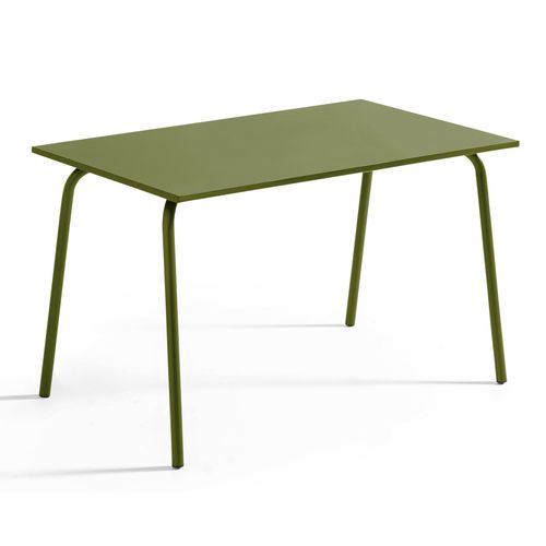 Table De Jardin En Acier 120 X 70 Cm Vert Kaki Palavas