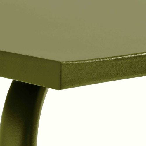 Table De Jardin En Acier 120 X 70 Cm Vert Kaki Palavas