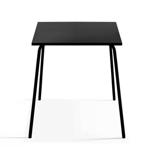 Table De Jardin Carrée En Métal Noir 70cm  Palavas