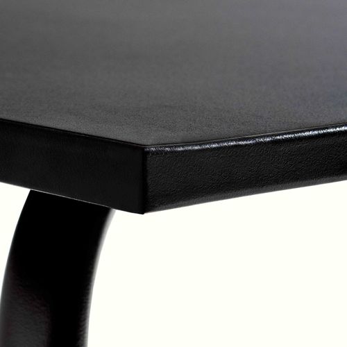 Table De Jardin Carrée En Métal Noir 70cm  Palavas