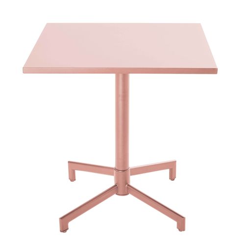 Table De Jardin Carrée Bistrot Avec Plateau Rabattable Rose Poudré Palavas