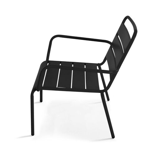 Fauteuil De Jardin Bas Relax Acier Noir Palavas