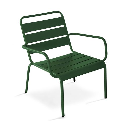 Fauteuil De Jardin Bas Relax Acier Vert Forêt  Palavas