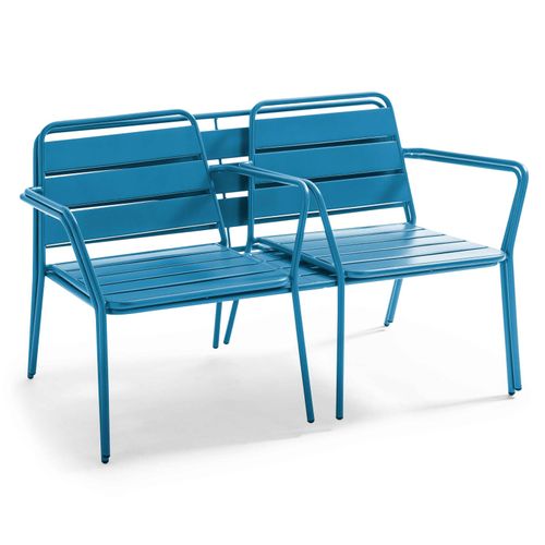 Salon De Jardin 4 Places En Métal Bleu Pacific Palavas