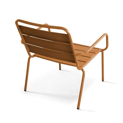 Fauteuil De Jardin Bas Relax Acier Caramel Palavas