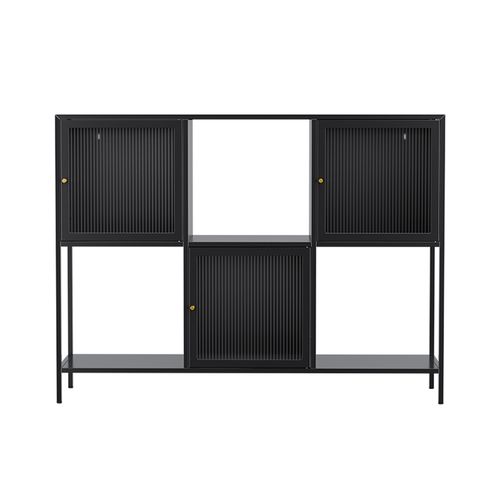 Buffet En Métal 3 Portes 120 Cm Noir