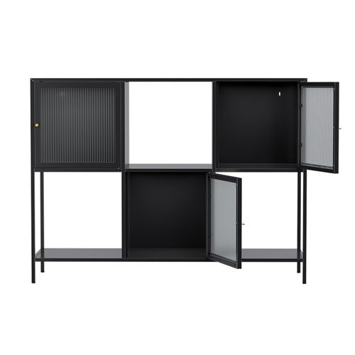 Buffet En Métal 3 Portes 120 Cm Noir