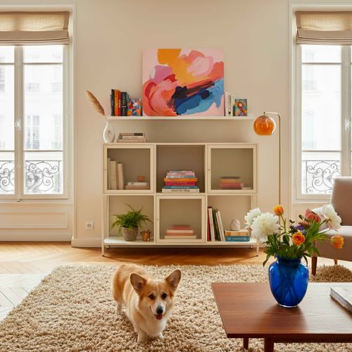 Buffet En Métal 3 Portes 120 Cm Écru