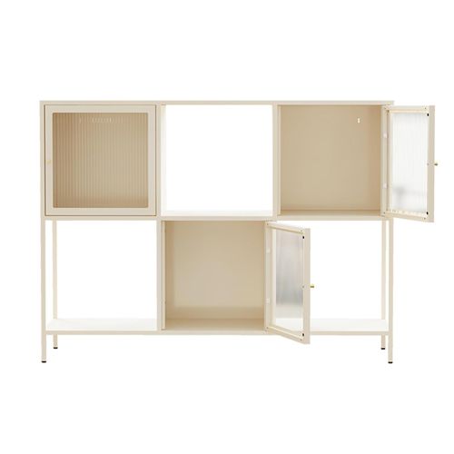 Buffet En Métal 3 Portes 120 Cm Écru