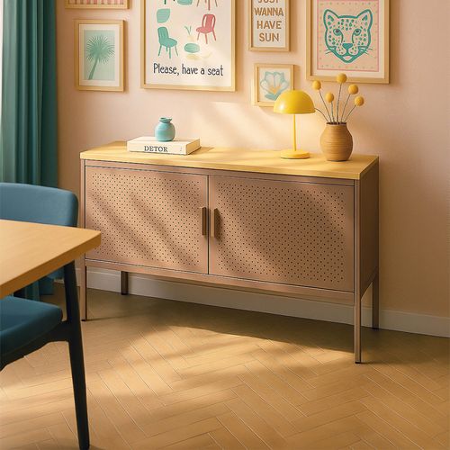 Buffet Moderne 2 Portes L100 Cm En Métal Marron