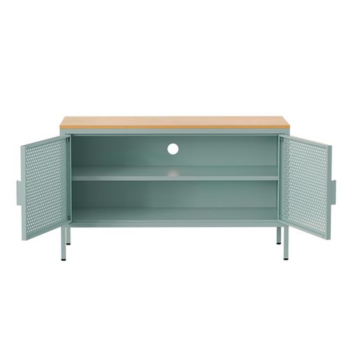 Buffet Moderne 2 Portes L100 Cm En Métal Vert Sauge