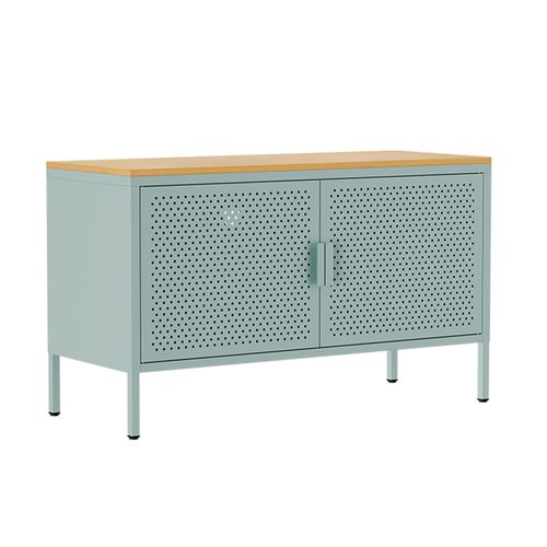 Buffet Moderne 2 Portes L100 Cm En Métal Vert Sauge