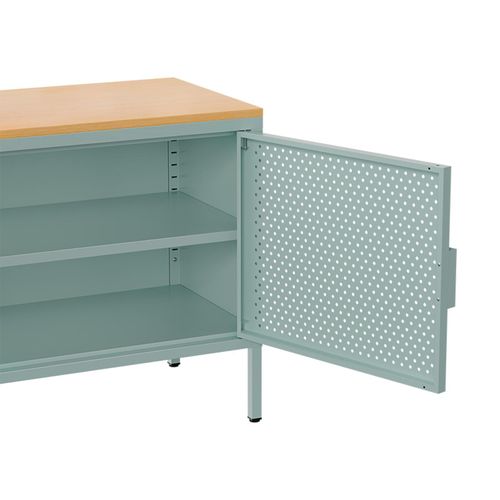 Buffet Moderne 2 Portes L100 Cm En Métal Vert Sauge